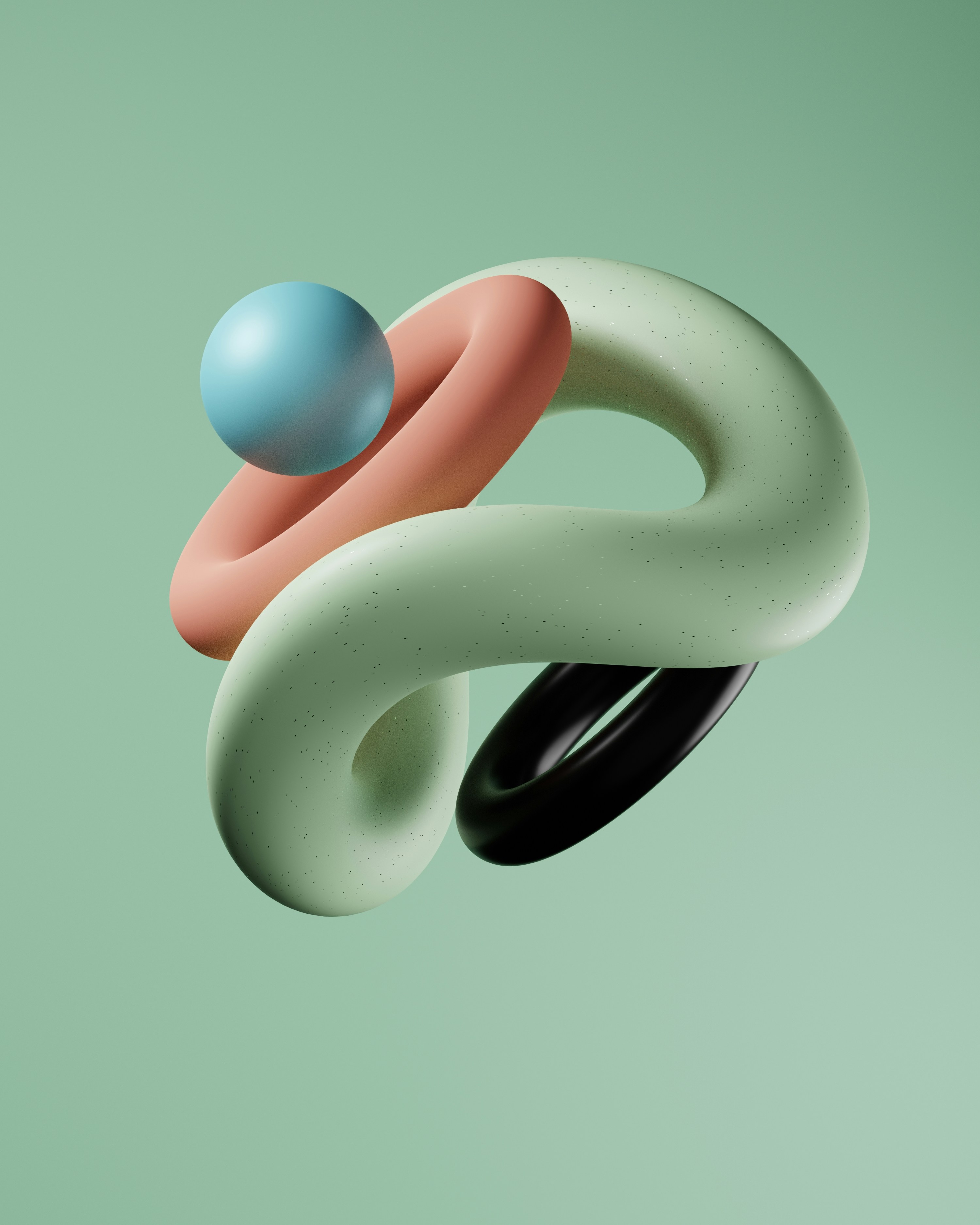 Abstract 3D shapes representing creativity and innovation